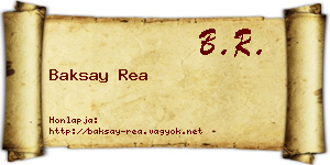 Baksay Rea névjegykártya